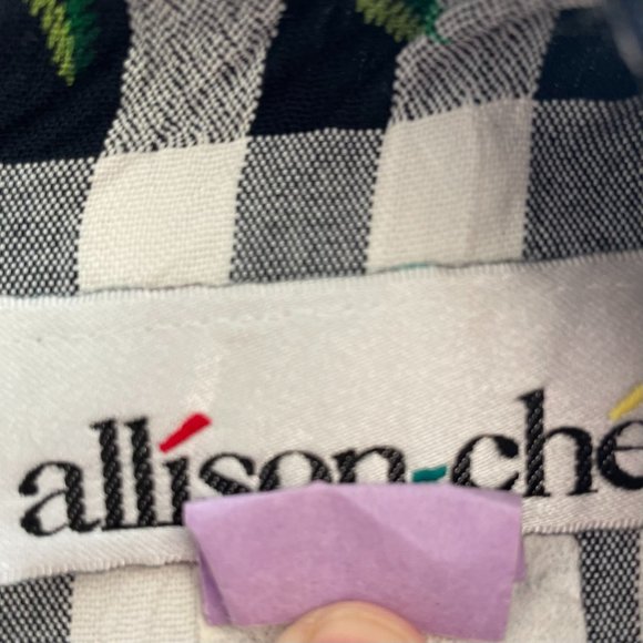 Vtg 80’s Black & White Floral Check Women’s One-Piece Romper by Allison-Che Sz 8 - Picture 5 of 11